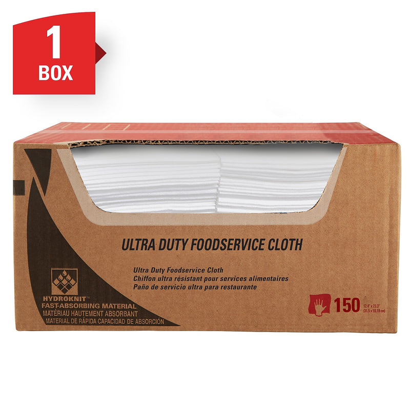 WypAll X80 Nylon Food Service Cloths, 23.4" x 12", White and Blue, 7.5 lbs., 150 Cloths/Pack (6280)