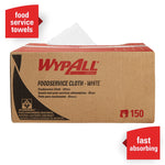 WypAll X80 Nylon Food Service Cloths, 23.4" x 12", White and Blue, 7.5 lbs., 150 Cloths/Pack (6280)