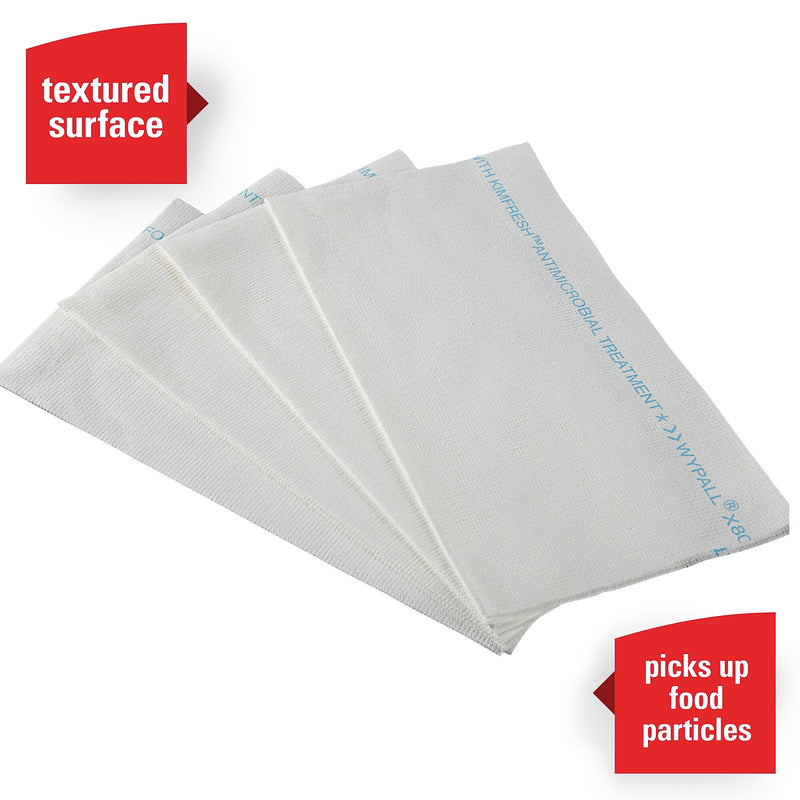 WypAll X80 Nylon Food Service Cloths, 23.4" x 12", White and Blue, 7.5 lbs., 150 Cloths/Pack (6280)