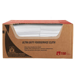 WypAll X80 Nylon Food Service Cloths, 23.4" x 12", White and Blue, 7.5 lbs., 150 Cloths/Pack (6280)