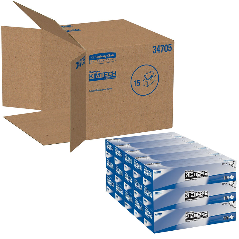 Kimtech Science Nylon Cleaning Wipers, 12" x 12", 119 Wipers/Box, 15/Carton (34705)
