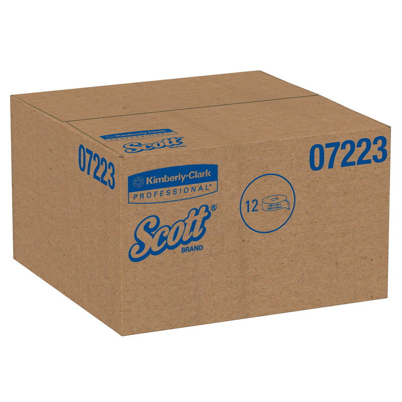 Scott Essential 1-Ply Jumbo Toilet Paper, White, 12 Rolls/Carton (07223)