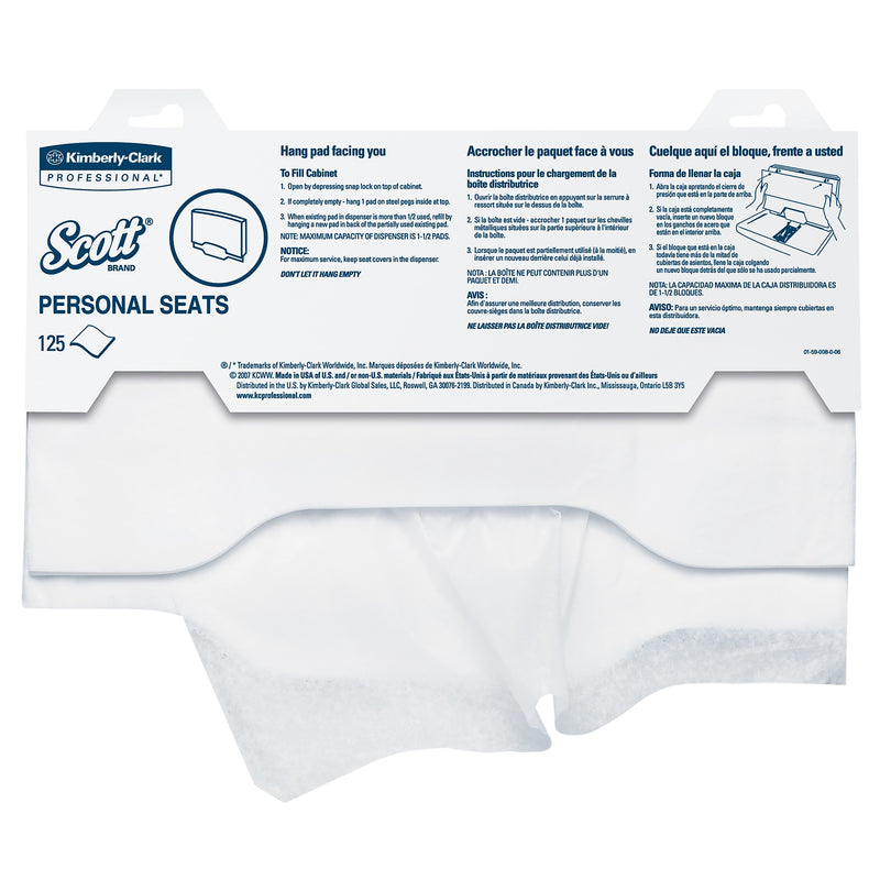 Scott Toilet Seat Covers, 15" x 18", 125 Covers/Pack, 24 Packs/Carton (7410)