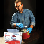 WypAll X90 Cleaning Cloths, 16.8" x 11.1", Blue and Denim, 0.33 lbs., 136 Cloths/Pack (12891)