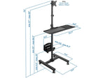 Mount-It! Metal Mobile A/V Cart with Swivel Wheels, Black (MI-7948)
