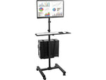 Mount-It! Metal Mobile A/V Cart with Swivel Wheels, Black (MI-7948)