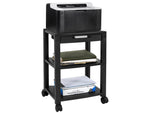Mount-It! 3-Shelf Plastic/Poly Mobile Utility Cart with Lockable Wheels, Black (MI-7855A)