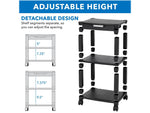 Mount-It! 3-Shelf Plastic/Poly Mobile Utility Cart with Lockable Wheels, Black (MI-7855A)