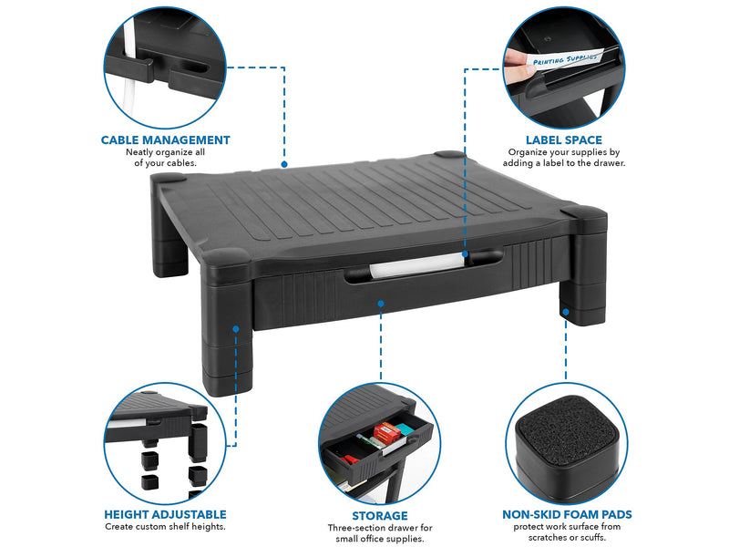 Mount-It! Plastic/Poly Stand, Black (MI-7853A)