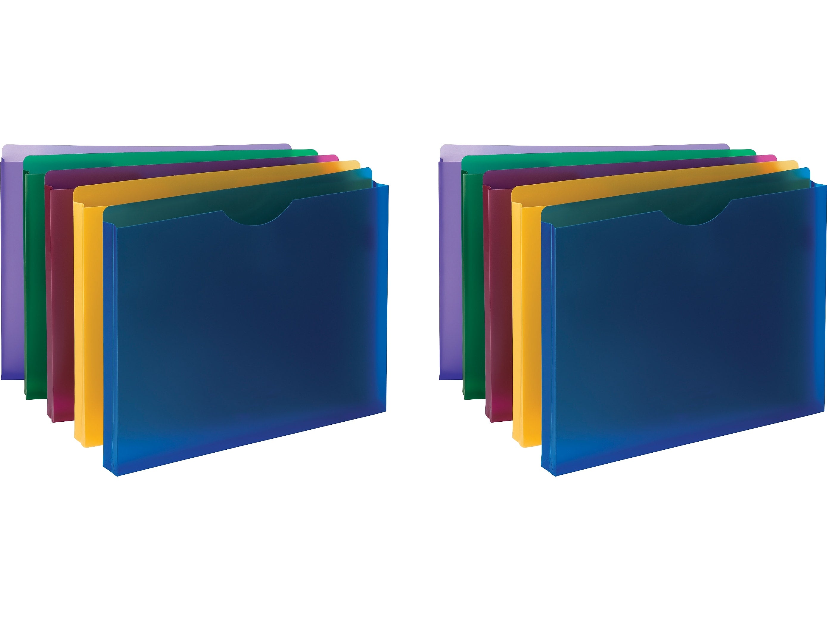 Smead Moisture Resistant File Pockets, 1" Expansion, Letter Size, Assorted Colors, 10/Pack (89610)