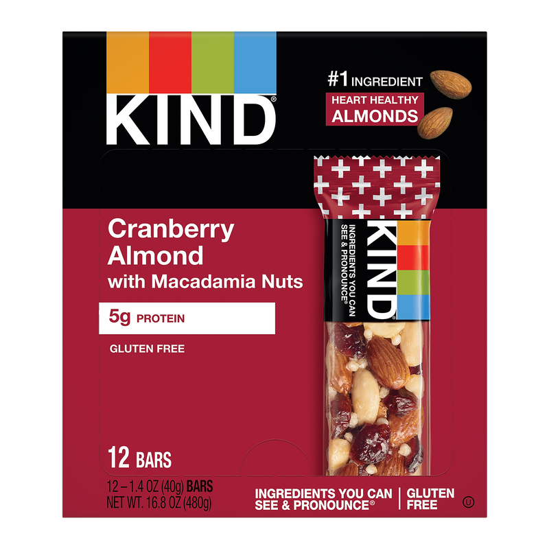 KIND PLUS Gluten Free Cranberry Almond Nutrition Bar, 1.4 oz., 12 Bars/Box (PHW17211)