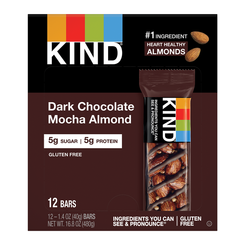 KIND Bar, Dark Chocolate Mocha Almond, 1.4 Oz., 12/Box (PHW18554)