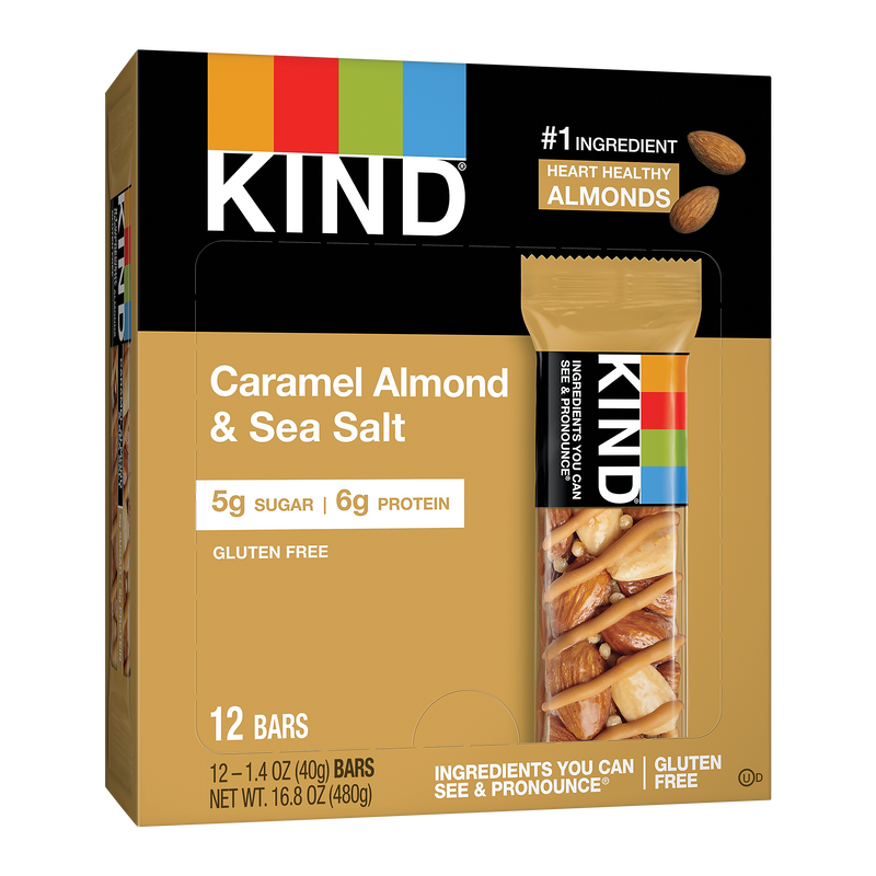 KIND Gluten Free Caramel Almond & Sea Salt Nut Bars, 1.4 oz, 12/Box (PHW18533)