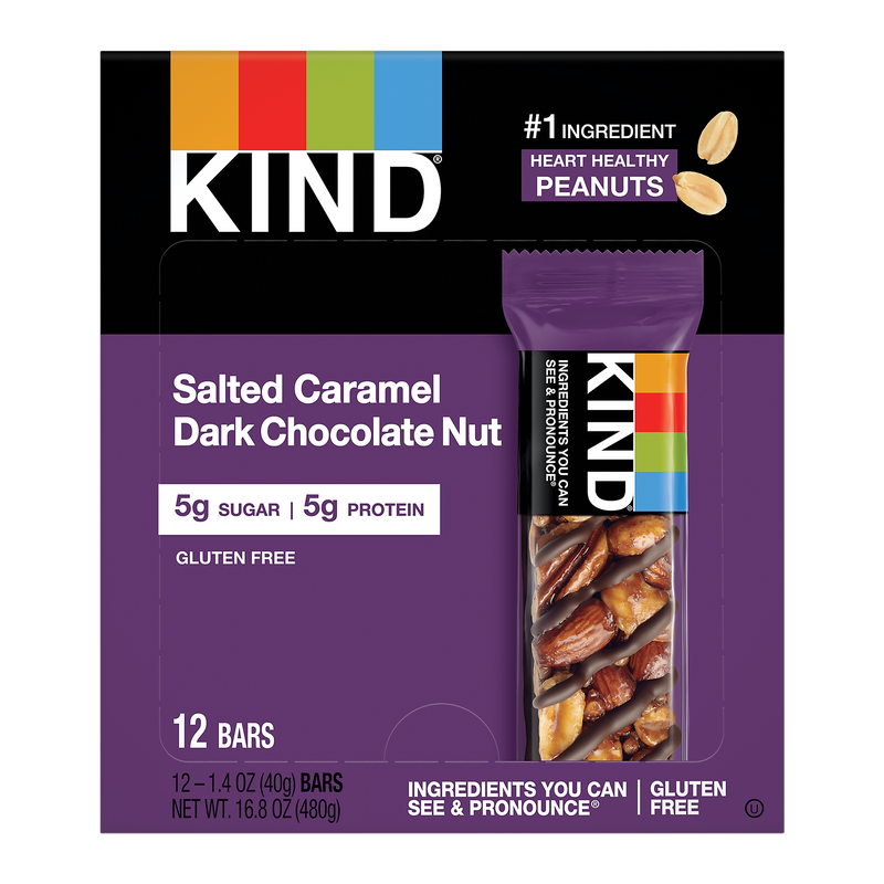 KIND Kind Gluten Free Salted Caramel & Dark Chocolate Nut Bar, 12 Bars/Box (PHW26961)