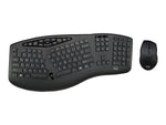 Adesso Tru-Form Media Wireless Ergonomic Keyboard and Optical Mouse Combo, Black (WKB-1600CB)