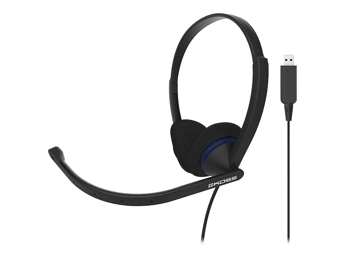 Koss Stereo Headset, Over-the-Head, Black (CS200USB)