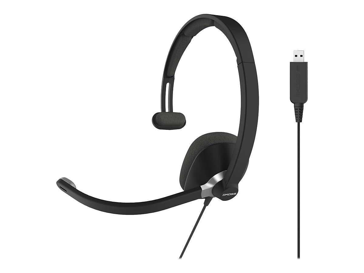 Koss CS 295-USB Mono Headset, Over-the-Head, Black (194168)