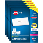 Avery Easy Peel Laser Address Labels, 1" x 2-5/8", White, 15,000 Labels/Carton (5160CT)