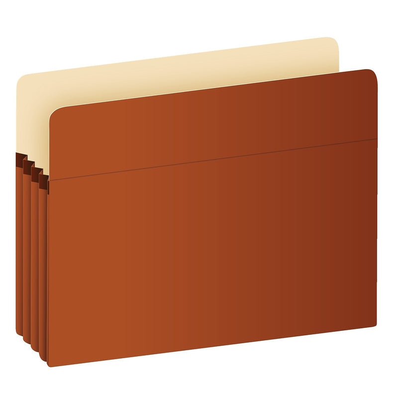 Pendaflex Smart Shield Reinforced File Pocket, 3 1/2" Expansion, Legal Size, Redrope, 10/Box (1526EAM)