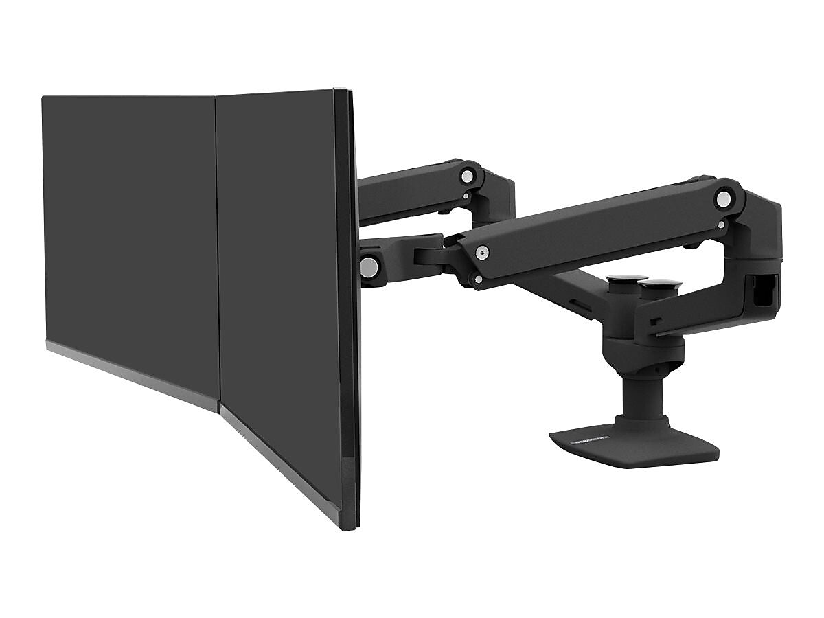 Ergotron LX Dual Side-by-Side Arm Monitor Mounting kit, Up to 27", Matte Black (45-245-224)