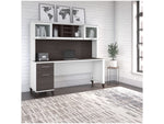 Bush Furniture Somerset 72"W Office Desk with Drawers and Hutch, Storm Gray/White (SET018SGWH)