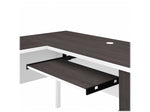 Bush Furniture Somerset 60" L-Shaped Desk with Hutch, Storm Gray/White (SET002SGWH)