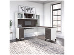 Bush Furniture Somerset 72"W L Shaped Desk with Hutch, Storm Gray/White (SET001SGWH)