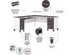 Bush Furniture Somerset 72"W L Shaped Desk with Hutch, Storm Gray/White (SET001SGWH)