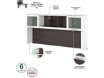 Bush Furniture Somerset 72"W L Shaped Desk with Hutch, Storm Gray/White (SET001SGWH)