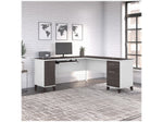 Bush Furniture Somerset 72"W L Shaped Desk with Storage, Storm Gray/White (WC81010K)