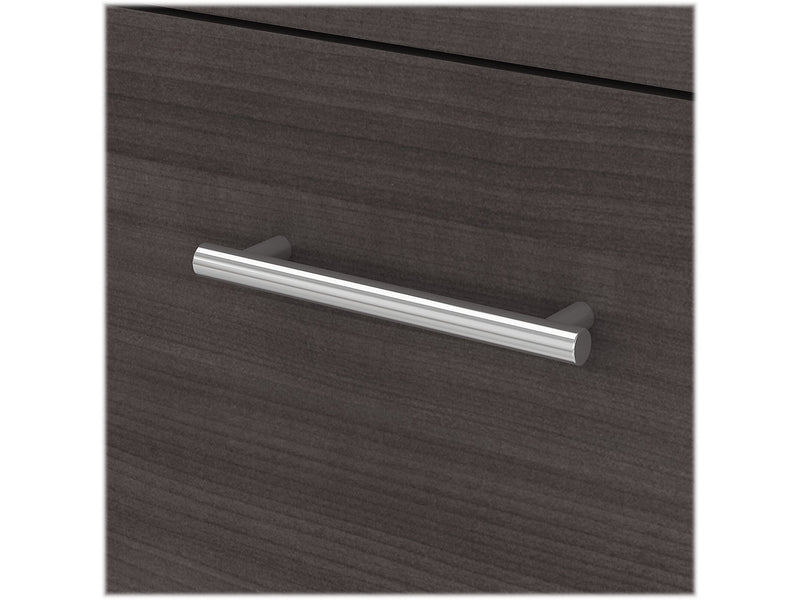 Bush Furniture Somerset 72"W L Shaped Desk with Storage, Storm Gray/White (WC81010K)