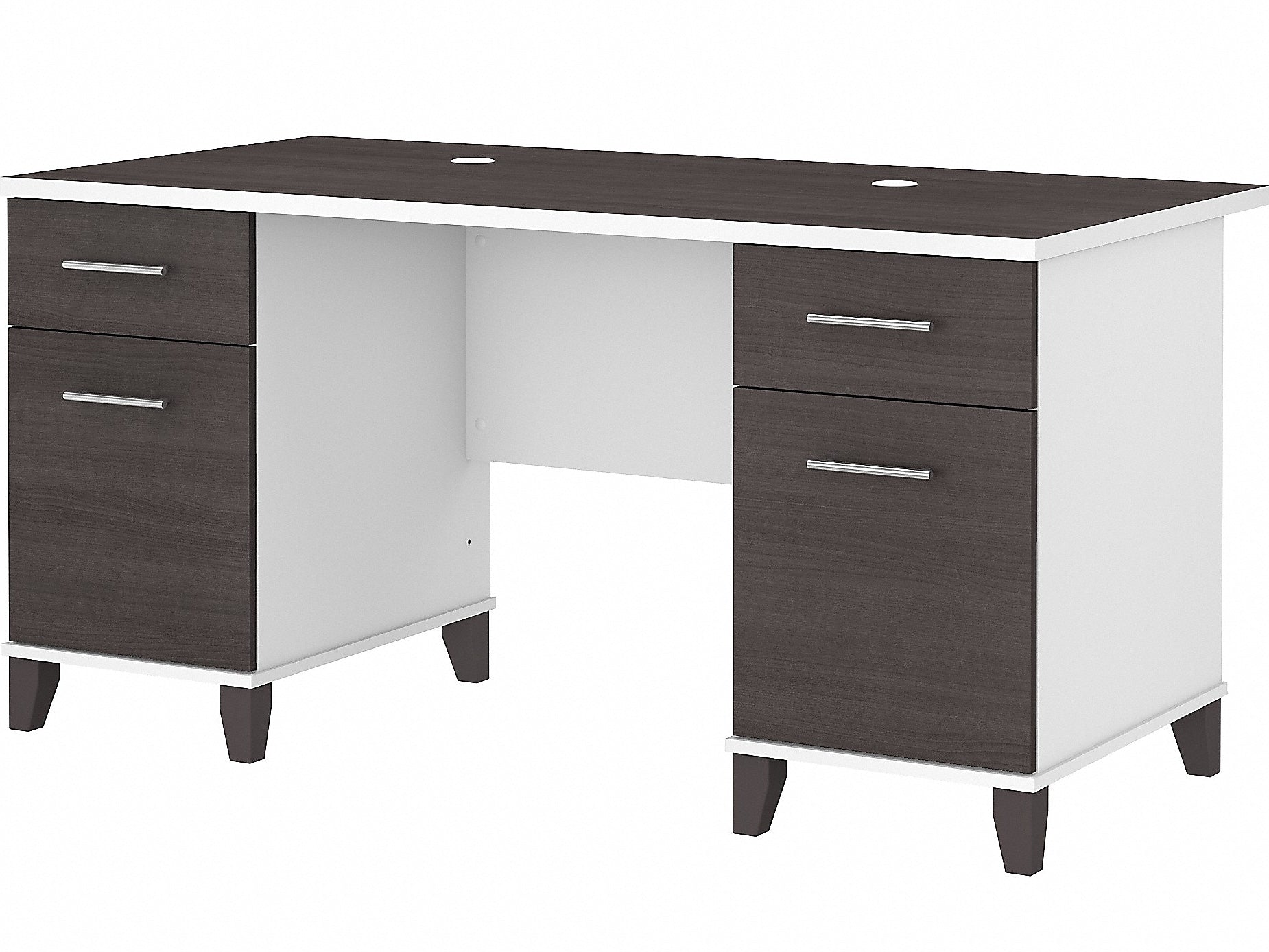Bush Furniture Somerset 60" Computer Desk, Storm Gray/White (WC81028K)