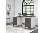 Bush Furniture Somerset 60" Computer Desk, Storm Gray/White (WC81028K)