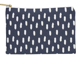 DENY Designs Allyson Johnson 8.5" Polyester Travel Pouch, Water Resistant, Navy Strokes (61901-wpofsm)