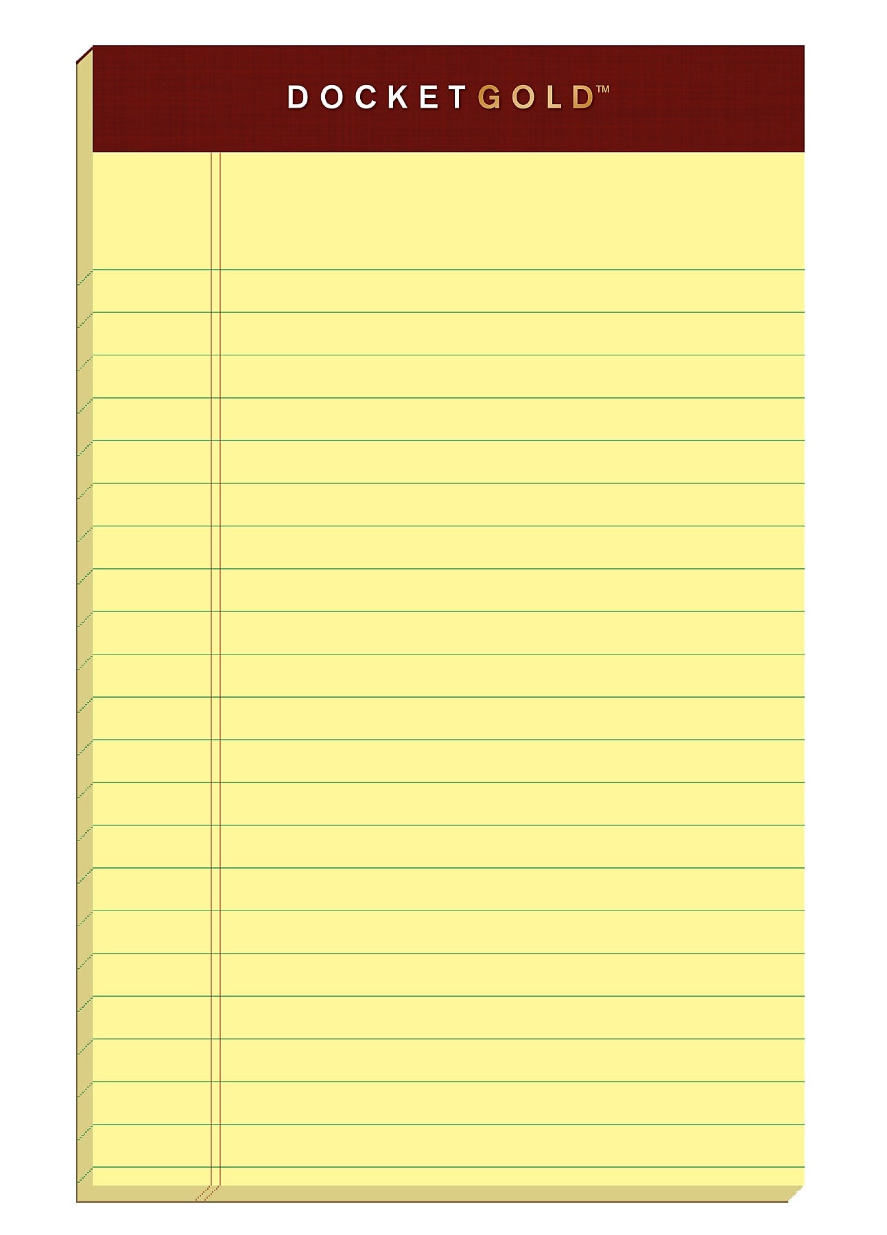 Tops Docket Gold Notepads, 5" x 8", Canary, 50 Sheets/Pad, 12 Pads/Pack