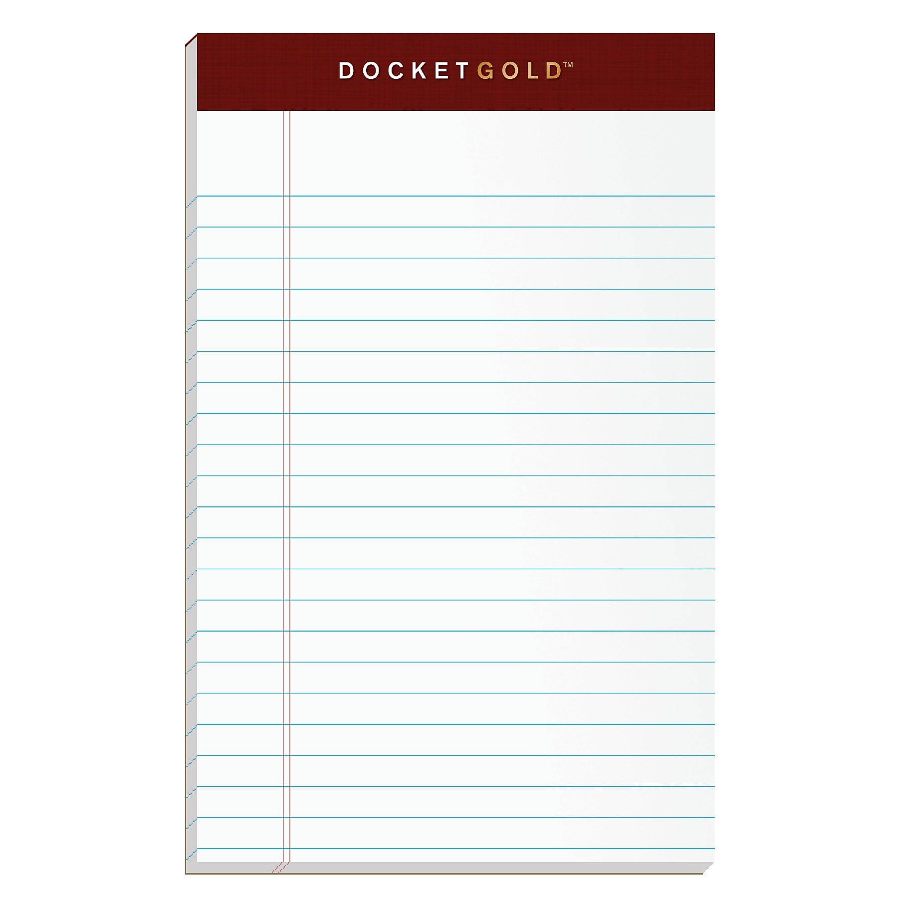 Tops Docket Gold Notepads, 5" x 8", White, 50 Sheets/Pad, 12 Pads/Pack (63910)