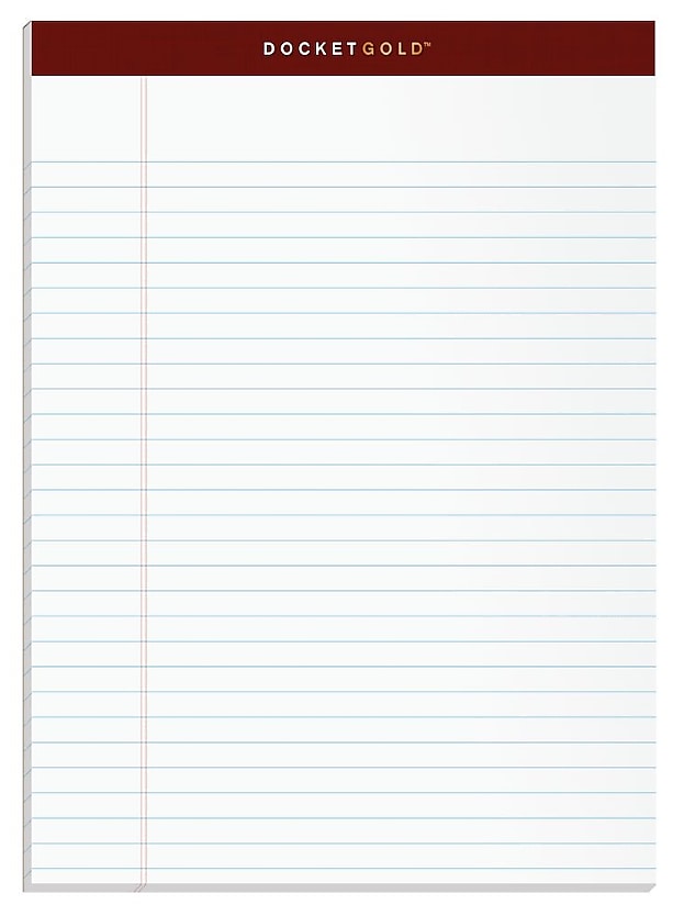 TOPS Docket Gold Notepads, 8.5" x 11.75", White, 50 Sheets/Pad, Dozen (63960)