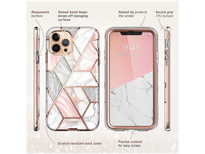 i-Blason Cosmo MagSafe Rugged Case for iPhone 12 Pro Max, Marble Pink (iPhone2020-6.7-Cosmo-SP-Marble)