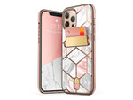 i-Blason Cosmo Wallet Case for iPhone 12 Pro Max, Marble Pink (iPhone2020-6.7-CosCard-Marble)