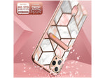 i-Blason Cosmo Wallet Case for iPhone 12 Pro Max, Marble Pink (iPhone2020-6.7-CosCard-Marble)