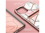 i-Blason Cosmo Wallet Case for iPhone 12 Pro Max, Marble Pink (iPhone2020-6.7-CosCard-Marble)