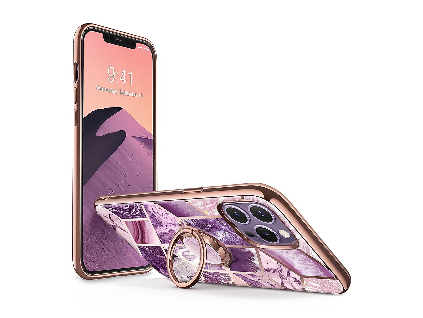 i-Blason Cosmo Snap Rugged Case for iPhone 12 Pro Max, Marble Purple (iPhone2020-6.7-CosSnap-Ameth)