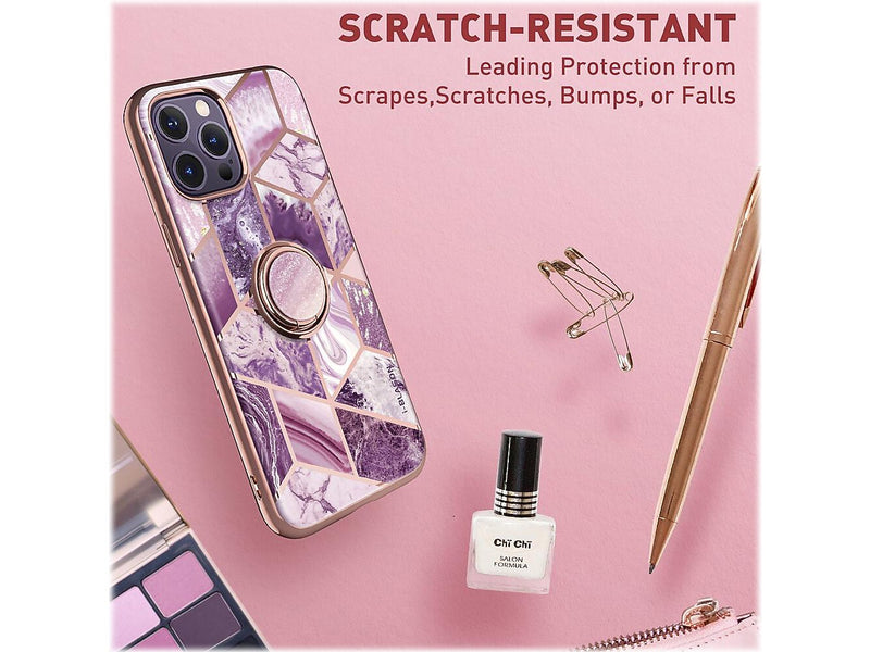 i-Blason Cosmo Snap Rugged Case for iPhone 12 Pro Max, Marble Purple (iPhone2020-6.7-CosSnap-Ameth)