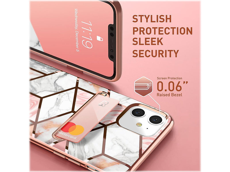 i-Blason Cosmo Wallet Case for iPhone 12 mini, Marble Pink (iPhone2020-5.4-CosCard-Marble)