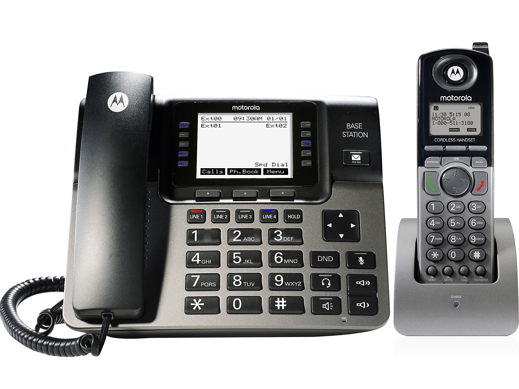 Motorola 4-Line Corded/Cordless Conference Telephone, Black  (ML1250)