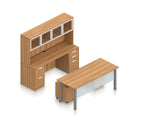 Offices To Go Superior 71" Workstation Desk Bundle, Autumn Walnut (TDOTG20-AWL)
