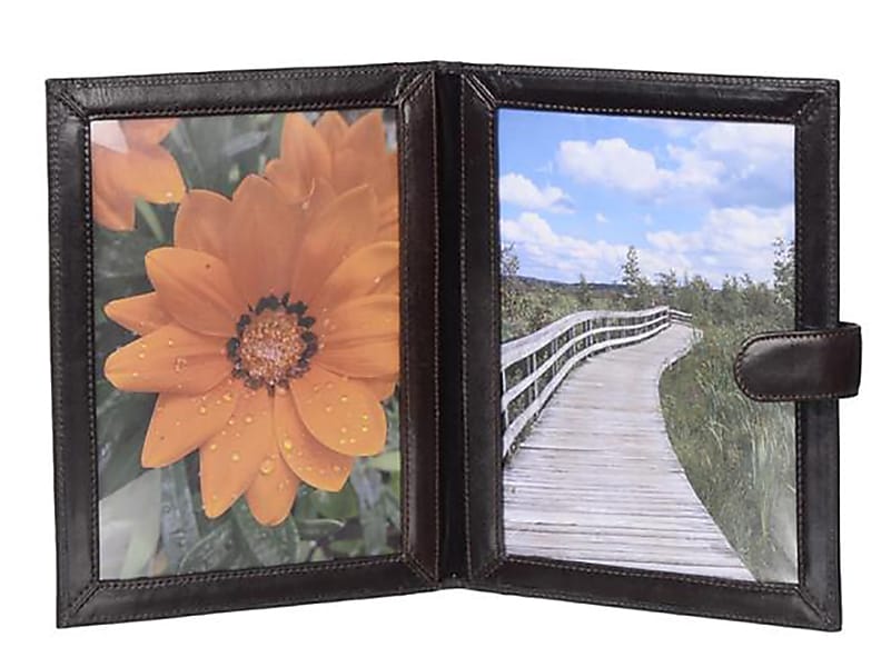 Club Rochelier Zenith Large Leather Book Picture Frame, Glossy Brown (ZN4144)