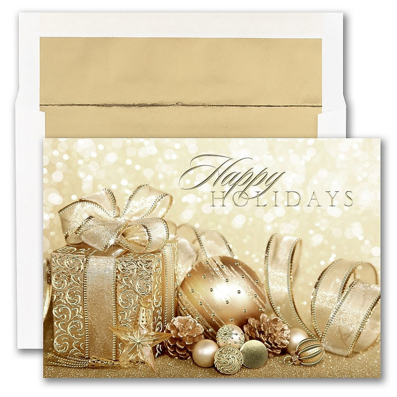 JAM PAPER Blank Christmas Cards & Matching Envelopes Set, Holiday Package, 25/Pack (526M1761WB)