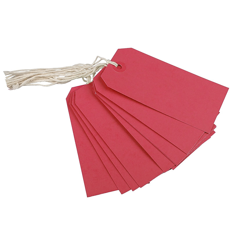 JAM PAPER Gift Tags with String, Medium, 4 3/4 x 2 3//8, Red, Bulk 1000/Carton (39197119C)