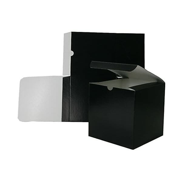JAM Paper Gift boxes, 6" x 6" x 6", Black (5133885)